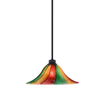 Stem Hung Pendant Shown With 16" Mardi Gras Glass