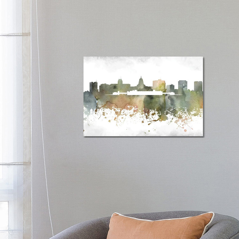 Madison Skyline by WallDecorAddict - Wrapped Canvas Print, 66.04 cm H x 45.72 cm W x 1.91 cm D