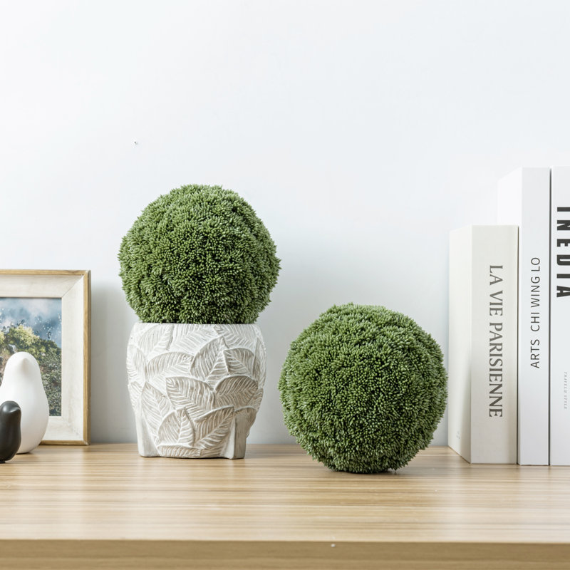 Ensemble de 2 boules de topiaire en faux buis - plantes artificielles décoratives réalistes de 6 pouces