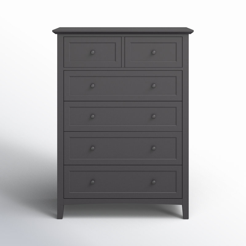 Renee 40" W 5-Drawer Solid and Manufactured Wood Chest , Black