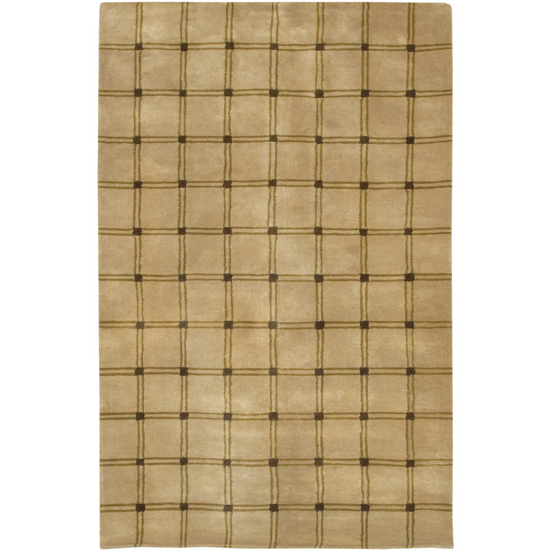 Tapis brun / brun clair en laine touffeté à la main Ellenton, Rectangle 2 pi x 3 pi