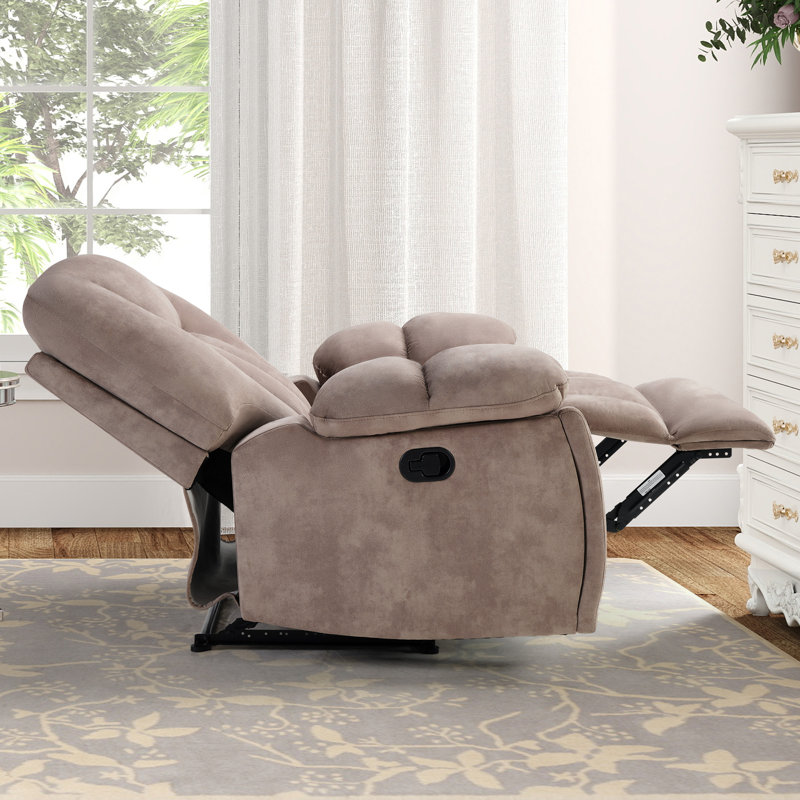 Ensemble de salon inclinable en microsuède 2 pièces avec porte-gobelets, Brun