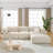 Luxury Living Room Double-Needle Cut Velvet Sofa – 4-Seater With Pure Sponge Seat Cushions, Detachable Footstool And 3 Throw Pillows-285315685