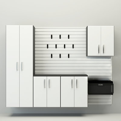Flow Wall 5 Piece Cabinet Starter Set - White