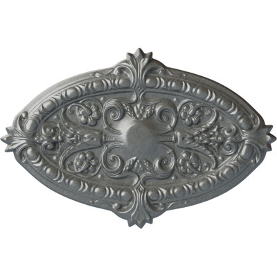 Médaillon de plafond Endurathane Marcella, l 26 3/8 po x H 17 1/4 po x P 1 3/4 po (convient aux auvents jusqu'à 3 po), finition platine peinte à la main