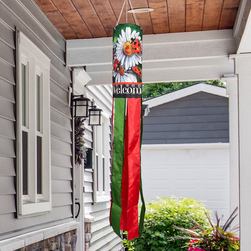 Ladybugs And Daisies Windsock