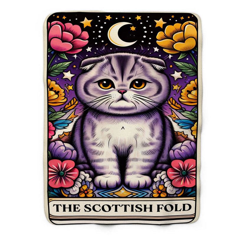 The Scottish Fold Tarot Card - jeté de qualité supérieure 1 pièce She, L 60 po x L 80 po