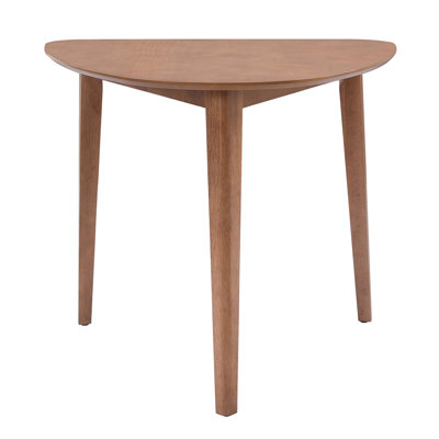 Triangular Wood Table - Modern Space-Saving Geometric Side Table for Living Room, Bedroom, and Small Spaces