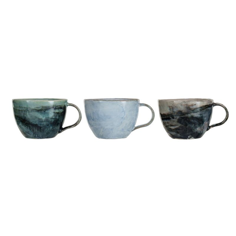 Tasse en grès Wimberley avec finition en marbre et différentes couleurs