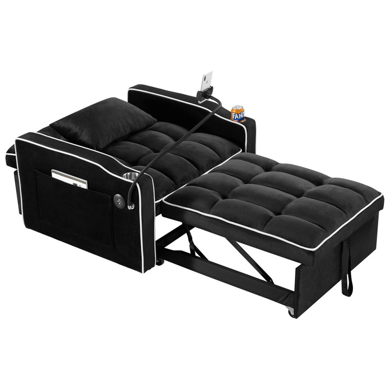 Fauteuil-lit coulissant polyvalent avec chargement USB, dossier réglable pour un confort maximal et une utilisation optimale de l'espace