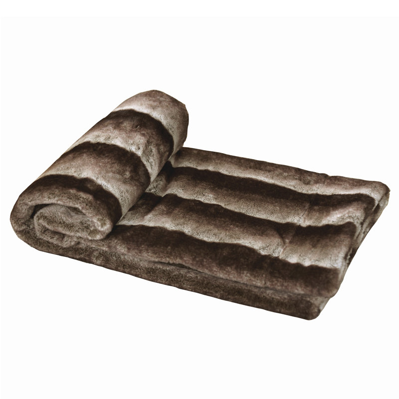 Knitted Throw Blanket, Brown
