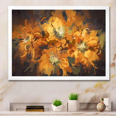 Fleurs orange orangées - reproduction sur toile