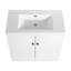 »Meuble-lavabo autoportant avec lavabo en résine blanche et 2 portes d'armoire à fermeture en douceur (kd-emballage)