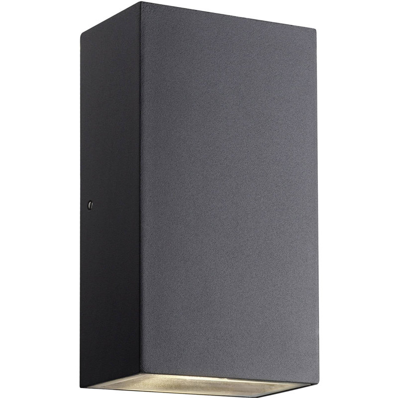 Satin Black 16cm H Integrated LED Outdoor Sconce