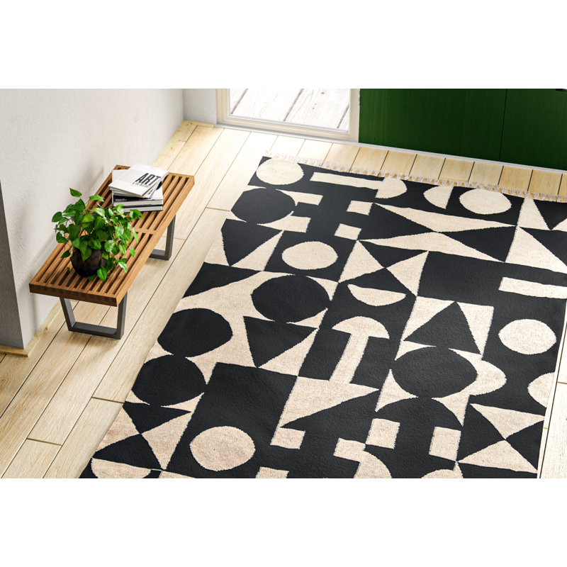 Roshni Wool Geometric Indoor Rug, Rectangle 3'6" x 5'6"