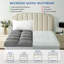 Surmatelas gris doux et moelleux avec rembourrage en mousse déchiquetée-1071624660