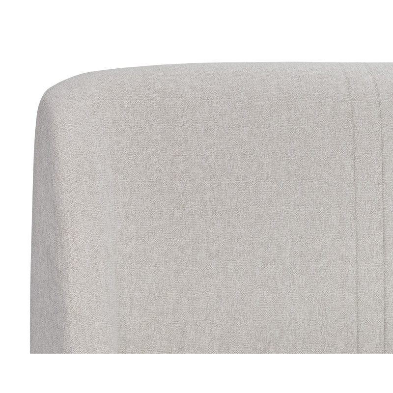 Lit plateforme tapissier Adelhard, Très grand, Crème