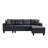 Space-saving Black Pu Sofa, Modern Sectional Sofas With Chaise Lounge