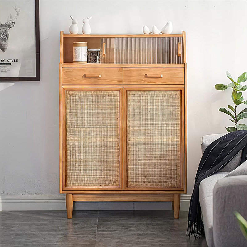 Modern Burlywood Solid wood Shoe Storage