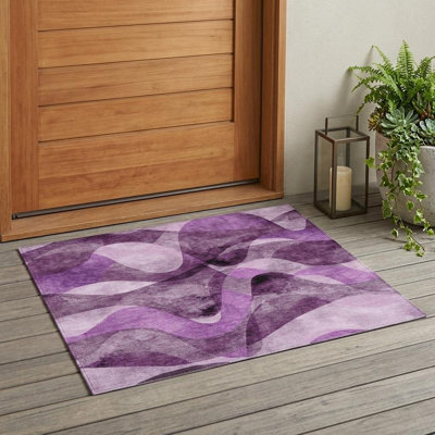 Tapis extérieur lavable antidérapant 3 pi x 5 pi mauve
