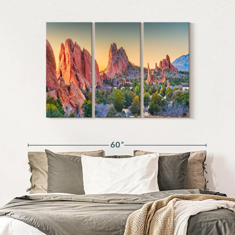 Garden of the Gods Sunrise 3 pièces, H 32 po x l 50 po x P 1,25 po