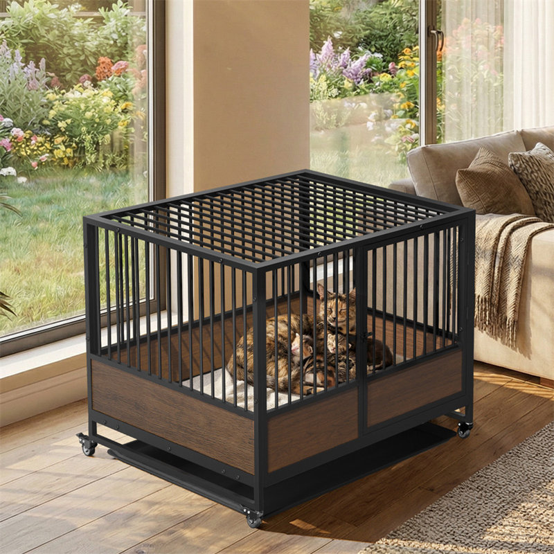 Biston Portable Cat Cage, 65cm H x 83cm W x 65.5cm D