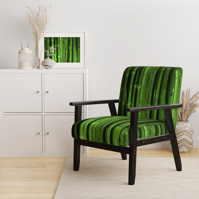 Makaay - Green Forest - Fauteuil d'appoint rembourré en velours à motif floral