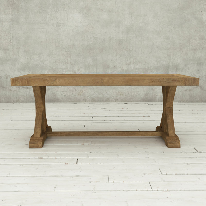 Virgil Teak Solid Wood Top Dining Table, Natural