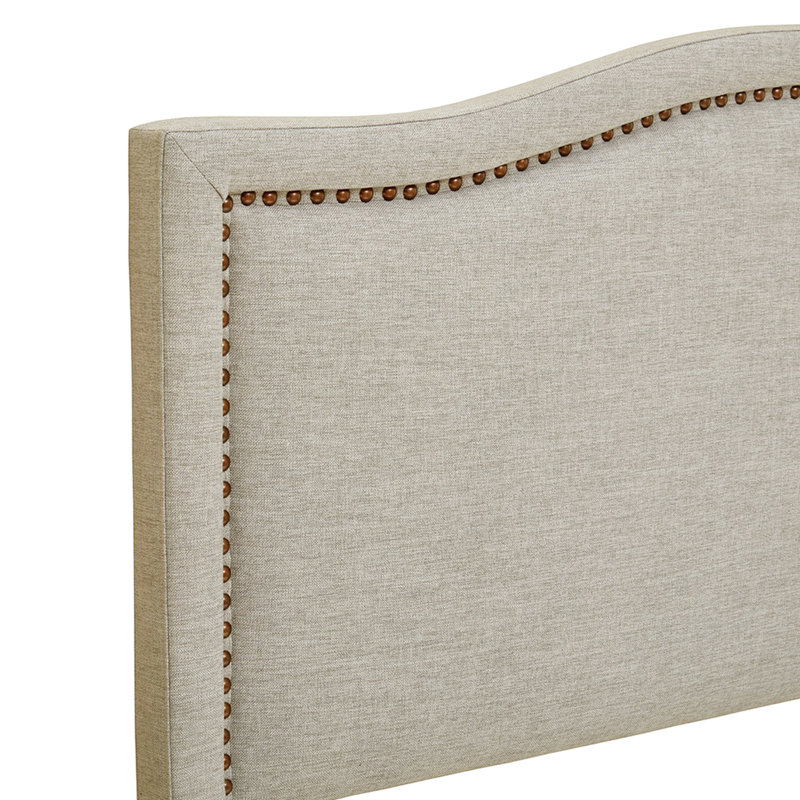 Headboard - Copper Nailhead Trimmed For King Bed Upholstered Piece, King