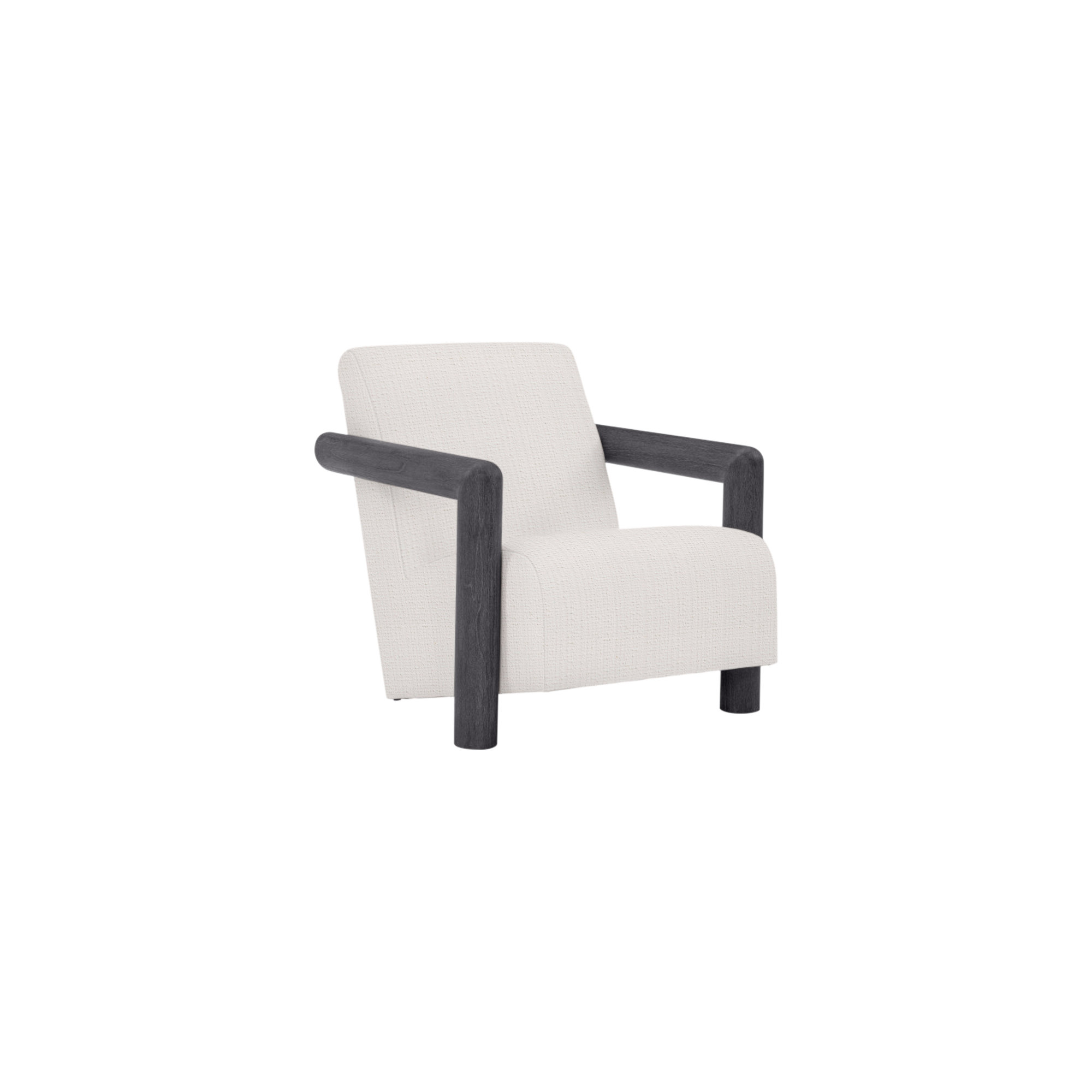 Mara Patio Chair with Cushions, Flint Gray, White Sunbrella 6063-000