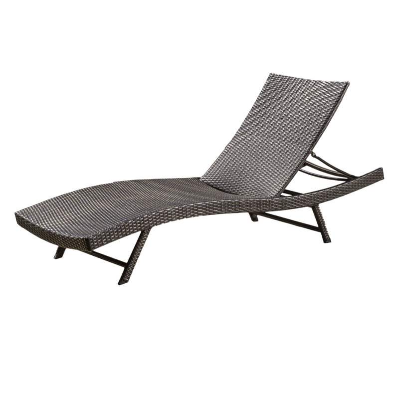 Chaise d'extérieur confortable - métal, brun multi, dossier réglable et finition multi