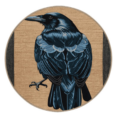 Washable American Crow Birds Area Rug
