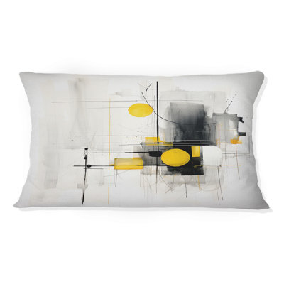 Coussin décoratif gris minimalisme jaune pureté de forme IV