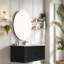Meuble-lavabo mural moderne noir avec lavabo en céramique, rangement spacieux