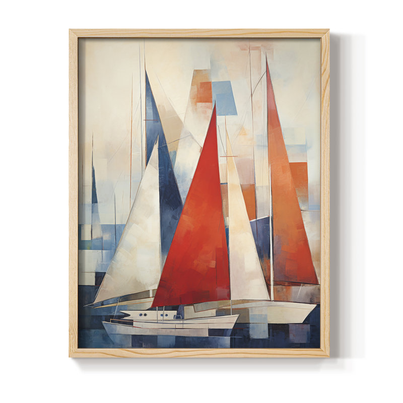 NAUTICAL Series CDVI, reproduction encadrée - bois massif, H 15 po x l 12 po, Naturel