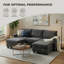 235 cm Storage Sofa with 2 Storage Ottoman-1446883110
