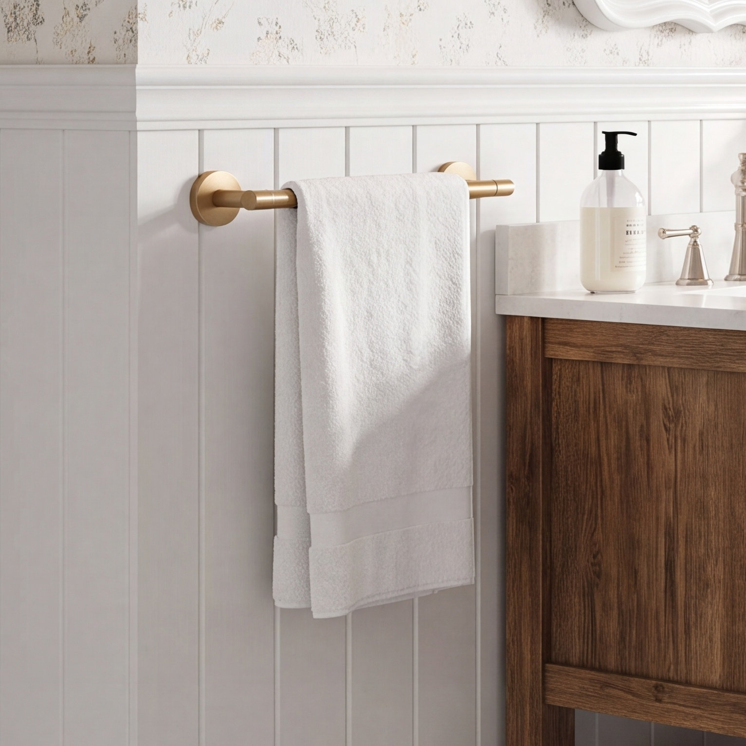 Trinsic 12" Wall-Mounted Towel Bar, Brilliance Champagne Bronze