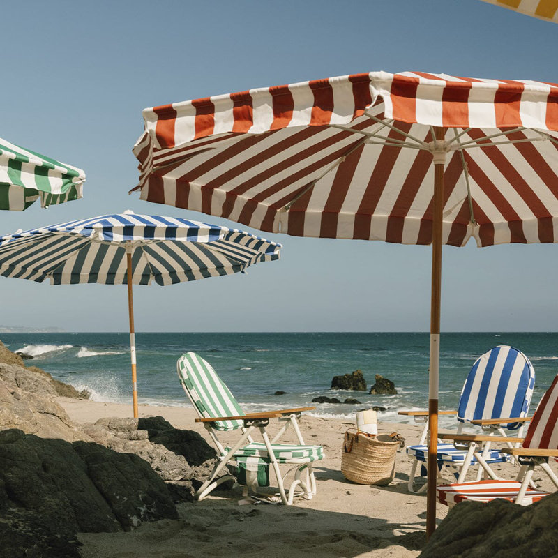Amalfi Umbrella, Dark Green/ White 