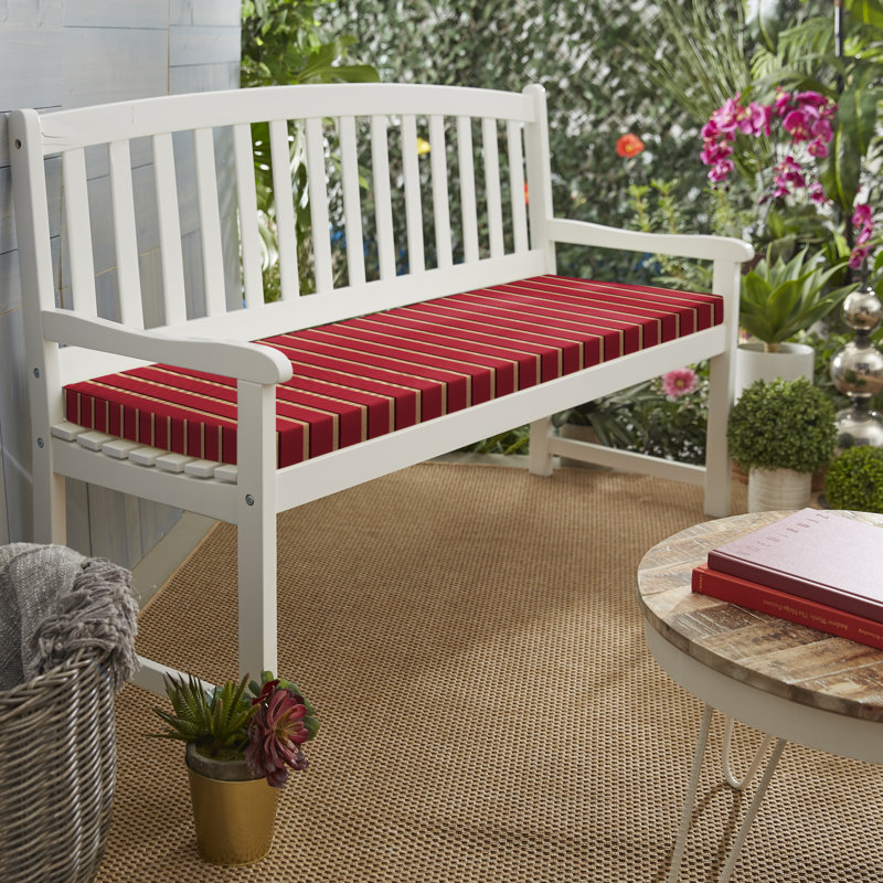 Sunbrella Outdoor Bench Seat Cushion, 3" H x 48" W x 19" D, Harwood Crimson Sunbrella®