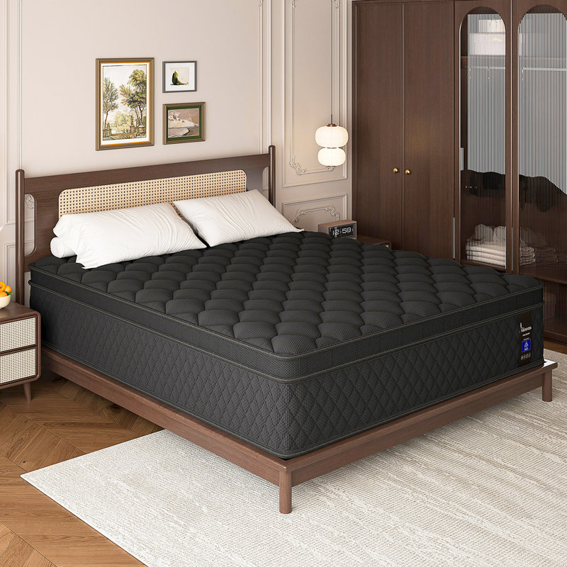 Matelas hybride mi-ferme 12 po avec mousse viscoélastique imprégnée de gel et ressorts ensachés, matelas dans une boîte, 12"