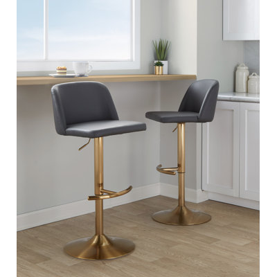 Thea Adjustable Bar Stools with Rounded T Footrest