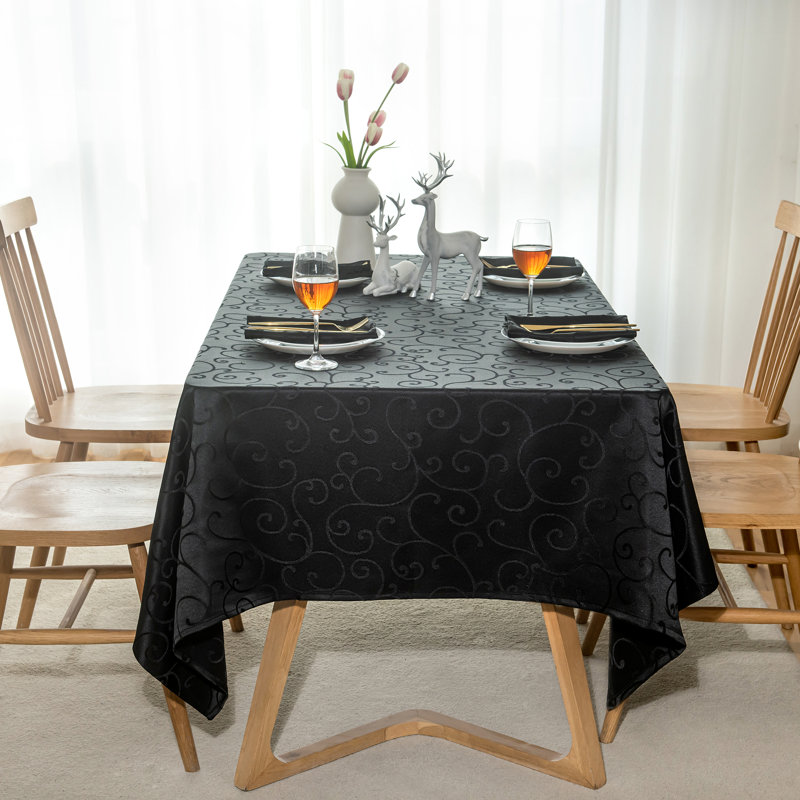 Nappe de couleur noire oblongue 60 x 120 po Marina, Noir, noir, noir, noir, L 120 po x l 60 po