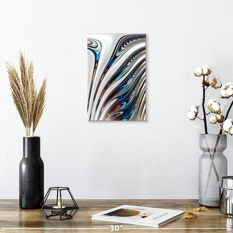 Avery Liquid Chrome Abstract, 12" H x 8" W