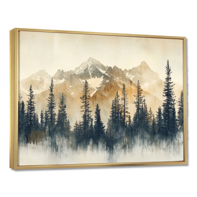 Giralda Timber and Peaks Mountain Simplicity in Winter I - montagnes, art mural