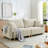 90.15" Queen size upholstered Multi-functional convertible sleeper sofa with storage-142757153