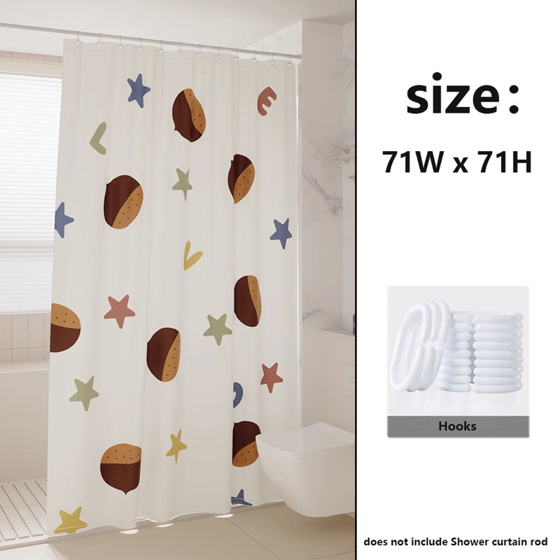 Rideau de douche en polyester avec crochets