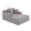Méridienne surdimensionnée en mousse 48,8 po, canapé-lit rembourré en velours côtelé moelleux avec 3 coussins décoratifs et accoudoirs larges-1240891301