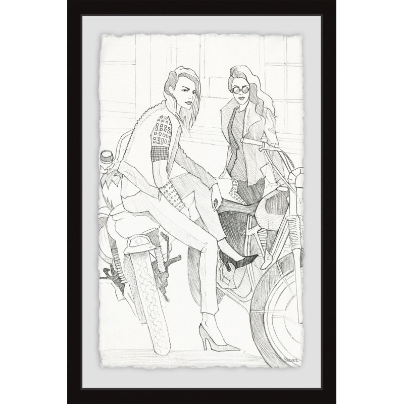 Vélo et talons - Cadre photo, reproduction d'art sur papier, H 45 po x l 30 po x P 1,5 po