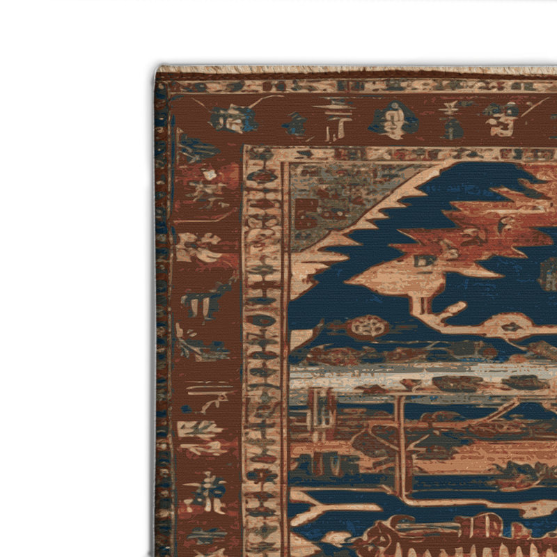 Tapis turc intérieur et extérieur brun, Rectangulaire 2 pi x 3 pi