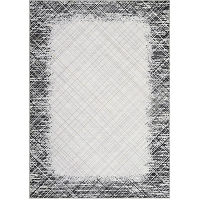 Washable Area Rug, Non Slip Low Pile Pearl Velvet Abstract Carpet, Modern Rug for Living Room Bedroom